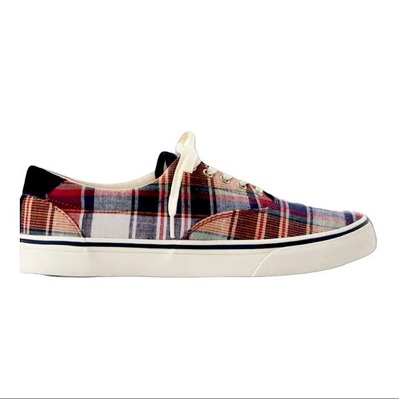 NWT Ralph Lauren Polo Madras Multi Plaid Sneakers - Picture 12 of 14